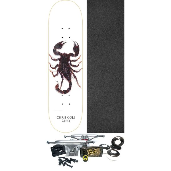 Zero Skateboards Chris Cole Insection Scorpion Skateboard Deck - 8.5" x 32.3" - Complete Skateboard Bundle